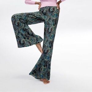 Zara Paisley Print Flare Pants Trousers Women’s Size XS